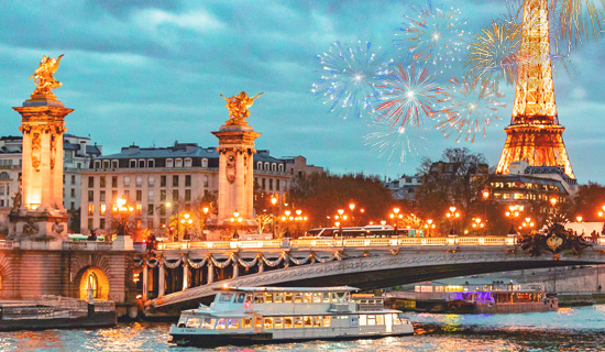 Croisière feu d'artifice de 14 Juillet avec Dîner au Champagne sur un bateau cosy