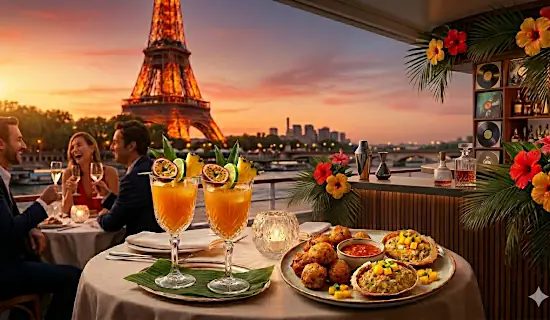 Dîner Croisière Antilles à Paris sur la Seine avec Musique Live