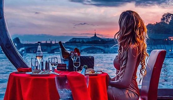Cena crucero de San Valentín en un Bateau Mouche