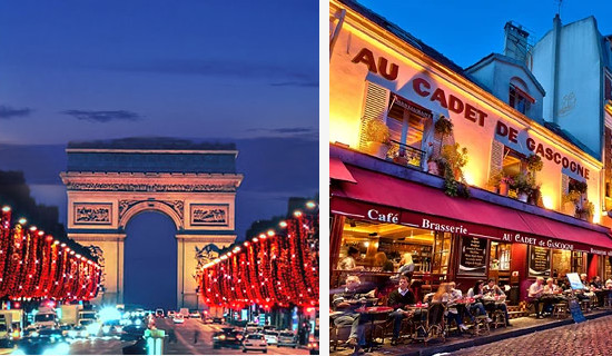 A romantic tour of Paris followed by dinner in the heart of Montmartre