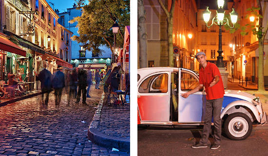 Cena romántica y paseo romántico en 2CV en Montmartre