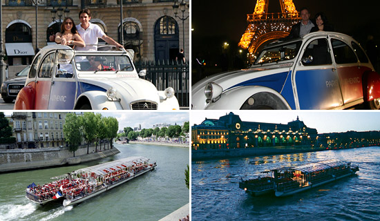 Paris  en 2CV + Croisiere - de jour ou de nuit