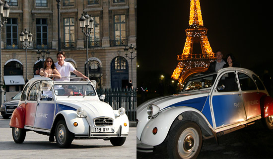 Visite guidée de Paris  en 2CV de jour ou de nuit