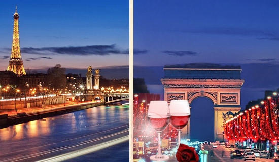 Valentine's Day in Paris, cruise & illuminations tour with a glass of Saint Amour