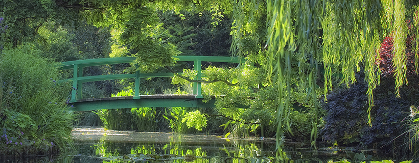 The japanese bridge in the garden of Monet