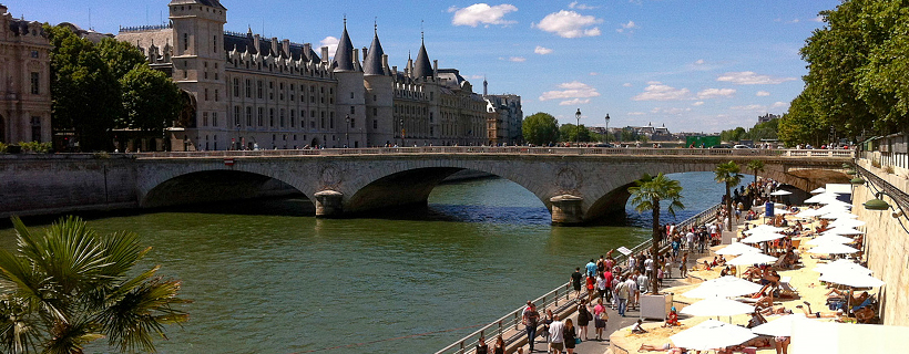 Paris beach and the Conciergerie