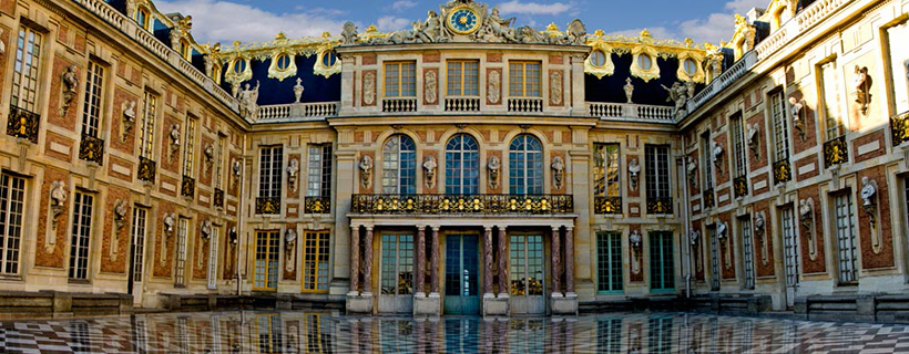 The marble courtyard in the Palace of Versailles