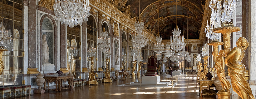 La galeria de los espejos en Versalles